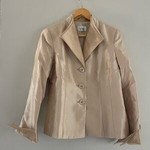 Le Suit Vintage Gold Shiny Blazer Jacket